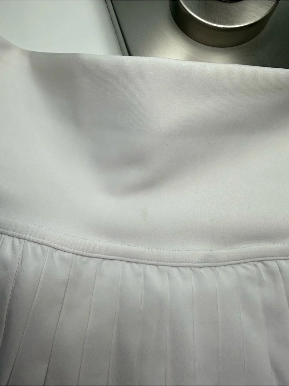 ALO Yoga White Pleated Skater Skirt